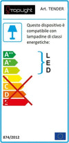 Applique-moderno-Top-Light-TENDER-1181-CR-A-FU-E27-LED-vetro-lampada-parete