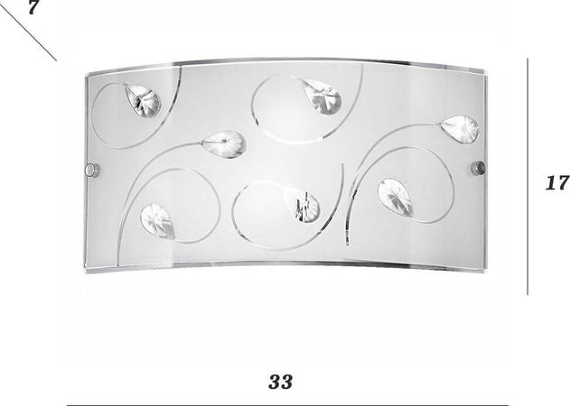 Applique-moderno-vetro-Perenz-DROP-6088-DC-E27-LED-lampada-parete-gocce-cristallo