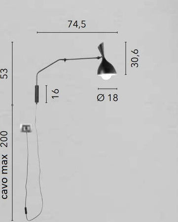 Applique-Morgan-Nero-1Xe27-75X53X18Cm