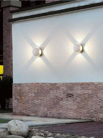Applique Muro A Sfera 4 Fasci Di Luce Esterno Bianco Luce 3000k 6000k 4000k Es58 Illuminazione/Illuminazione per esterni/Lampade da parete Trade Shop italia - Napoli, Commerciovirtuoso.it