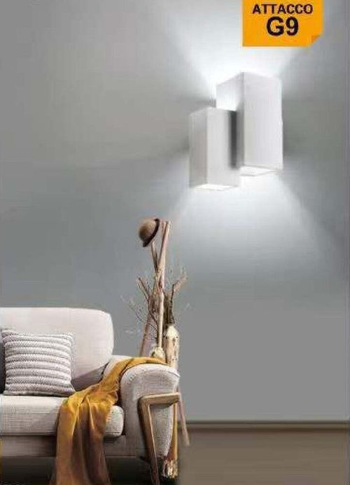 Applique Parete In Gesso 2 Rettangoli Incastonati Bianco Ip20 Gs-e39 Verniciabile Illuminazione/Illuminazione per interni/Illuminazioni per pareti/Applique Trade Shop italia - Napoli, Commerciovirtuoso.it