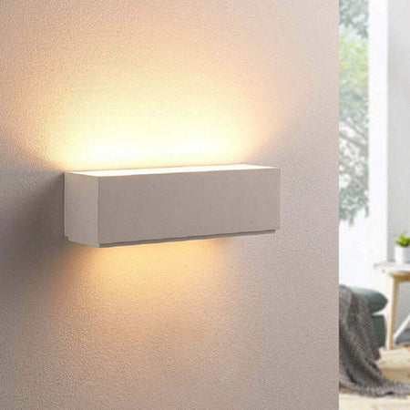 Applique Parete In Gesso Rettangolare Doppia Emissione E14 Verniciabile Ip20 E06 Casa, arredamento e bricolage > Illuminazione da interno > Applique per interno Trade Shop italia - Napoli, Commerciovirtuoso.it