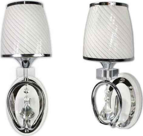 Applique Parete Lumetto Muro Attacco E27 Oro Argento Abat Jour Lume In Vetro E18 Illuminazione/Illuminazione per interni/Illuminazioni per pareti/Applique Trade Shop italia - Napoli, Commerciovirtuoso.it