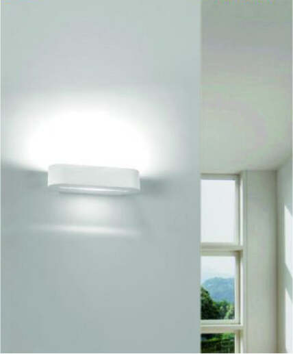 Applique-Parete-Moderno-In-Gesso-Ovale-Attacco-1xr7s-Verniciabile-Lampada-Gs-e63