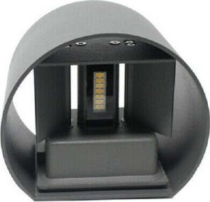 Applique-Parete-Muro-Grigio-28-Led-12-Watt-Ip55-Luce-Fredda-Calda-Up-&-Down-Es44