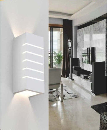 Applique-Parete-Up-E-Down-In-Gesso-Verniciabile-Rettangolo-Intagliato-G9-Gs-e52
