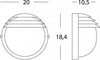 Applique-Piccola-Esterno-Palpebra-Tonda-Alluminio-E-Vetro-Nero-1-Luce-E27