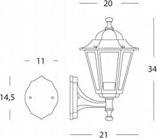Applique-Piccola-In-Alto-Da-Esterno-Kayakalluminio-E-Vetro-Nero-1-Luce-E27