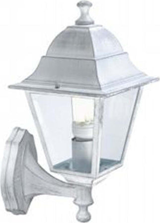 Applique-Piccola-In-Alto-Esterno-Old-Alluminio-E-Vetro-Bianco-E-Arg.-1-Luce-E27