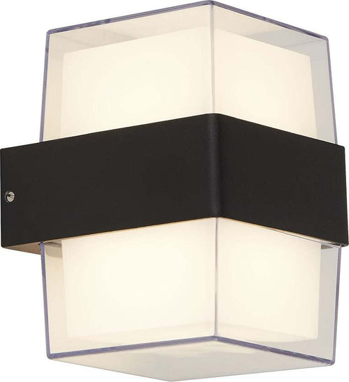 Applique-Pittsburgh-Alluminio-Nero-Policarbonato-Trasparente-Led-6,83W-3000K