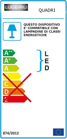 Applique-plafoniera-classica-Luce-Più-QUADRI-E14-LED-metallo-lampada-parete-soffitto