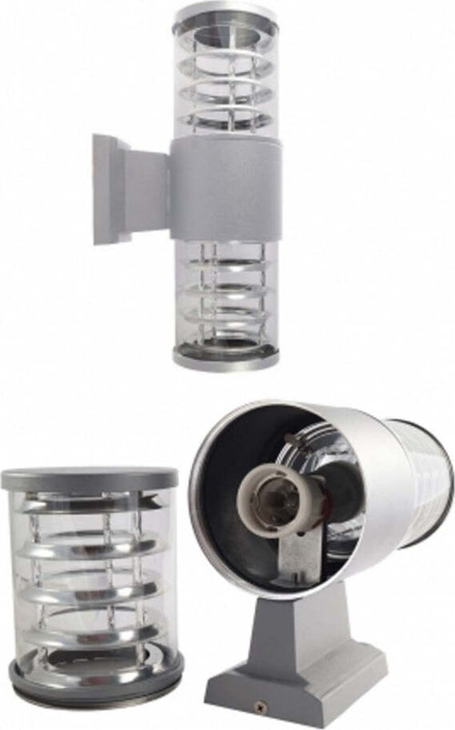 APPLIQUE PLAFONIERA DOPPIO FARETTO FASCIO DW GRIGIO SPIRALE 33.5X17,5X10.5 CM Illuminazione/Illuminazione per esterni/Lampade da parete Trade Shop italia - Napoli, Commerciovirtuoso.it