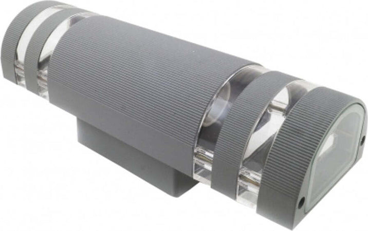 Applique Plafoniera Doppio Faretto Fascio Dw Grigio Tondo 9,5x31cm Luce A Parete Illuminazione/Illuminazione per esterni/Lampade da parete Trade Shop italia - Napoli, Commerciovirtuoso.it