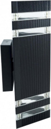 APPLIQUE PLAFONIERA DOPPIO FARETTO FASCIO DW NERO TRIANGOLARE 10,7X32 CM LUCE Illuminazione/Illuminazione per esterni/Lampade da parete Trade Shop italia - Napoli, Commerciovirtuoso.it