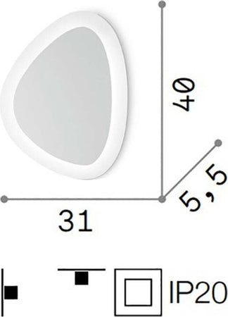 Applique-plafoniera-moderna-Ideal-Lux-GINGLE-G-LED-196220-lampada-soffitto-parete