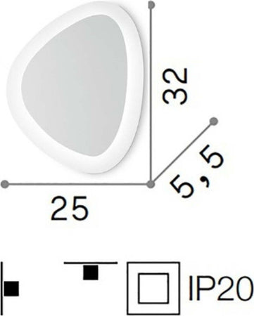 Applique-plafoniera-moderna-Ideal-Lux-GINGLE-M-LED-196206-lampada-soffitto-parete