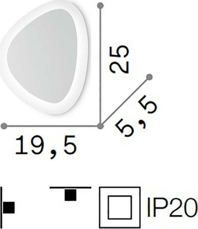 Applique-plafoniera-moderna-Ideal-Lux-GINGLE-P-LED-196190-lampada-soffitto-parete