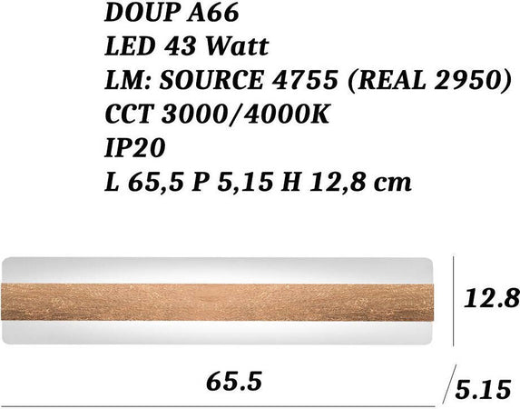 Applique-Promoingross-DOUP-A66-RF-LED-CCT-2950LM-lampada-parete-classica-biemissione