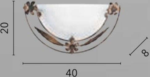 Applique-Riccio-Bianco-1Xe27-40X20Cm