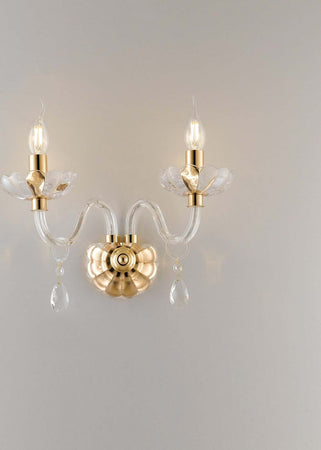 Applique Riflesso Oro 2Xe14 40X35X18Cm Illuminazione/Illuminazione per interni/Illuminazioni per pareti/Applique Led Mall Home - Napoli, Commerciovirtuoso.it