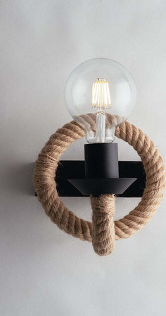 Applique Rope In Corda 1Xe27 18X19X20,5Cm Illuminazione/Illuminazione per interni/Illuminazioni per pareti/Applique Led Mall Home - Napoli, Commerciovirtuoso.it