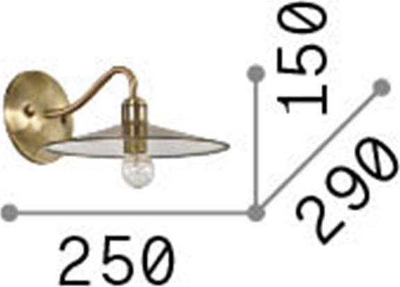 Applique-Rustica-Country-Cantina-Metallo-Rame-1-Luce-E14