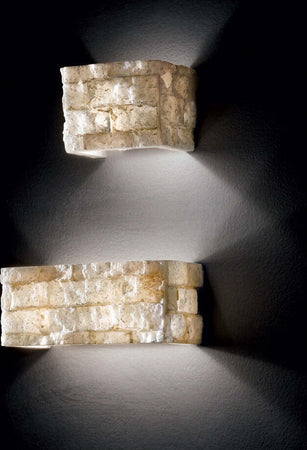 Applique-Rustica-Country-Carrara-Alabastro-2-Luci-G9-3W-3000K-Luce-Calda