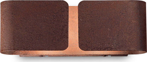 Applique-Rustica-Country-Clip-Metallo-Corten-2-Luci-G9-3W-3000K-Luce-Calda