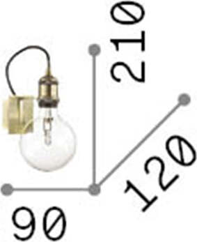 Applique-Rustica-Country-Frida-Metallo-Ottone-Brunito-1-Luce-E27