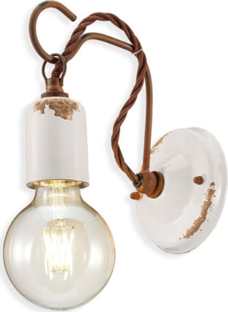 Applique-rustica-Ferroluce-Retrò-VINTAGE-C665-E27-LED-ceramica-lampada-parete