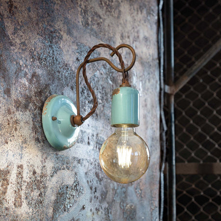 Applique-rustica-Ferroluce-Retrò-VINTAGE-C665-E27-LED-ceramica-lampada-parete