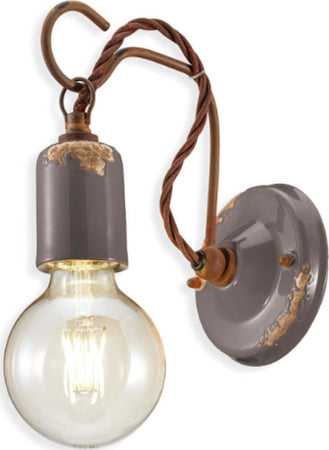 Applique-rustica-Ferroluce-Retrò-VINTAGE-C665-E27-LED-ceramica-lampada-parete