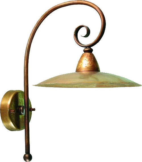 Applique-rustica-Lampadari-Bartalini-RICCIO-A25-E27-LED-ottone-lampada-parete
