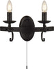 Applique-Rustico-Country-Cartwheel-Iii-Acciaio-Nero-2-Luci-E14