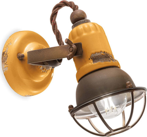 Applique-rustico-Ferroluce-Retrò-LOFT-C1675-1-E14-LED-ceramica-lampada-parete