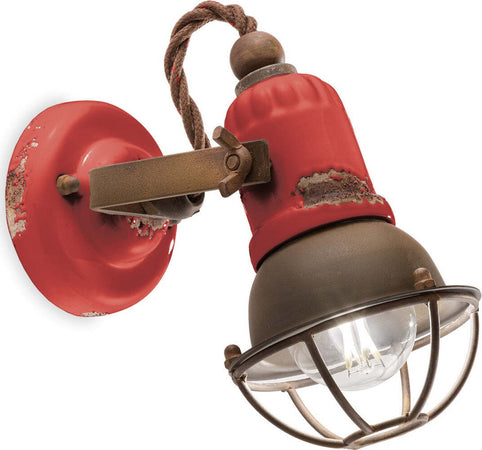 Applique-rustico-Ferroluce-Retrò-LOFT-C1675-1-E14-LED-ceramica-lampada-parete