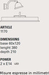 Applique-rustico-Toscot-VINCI-1170-E14-LED-terracotta-ottone-lampada-parete-orientabile