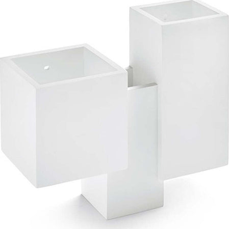 Applique-SF-HERAEA-T205-G9-LED-Sforzin-Illuminazione-gesso-verniciabile-biemissione-lampada-parete-moderna-parallelepipedo