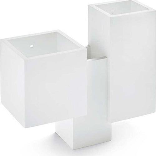 Applique-SF-HERAEA-T205-G9-LED-Sforzin-Illuminazione-gesso-verniciabile-biemissione-lampada-parete-moderna-parallelepipedo
