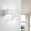 Applique-SF-HERAEA-T205-G9-LED-Sforzin-Illuminazione-gesso-verniciabile-biemissione-lampada-parete-moderna-parallelepipedo