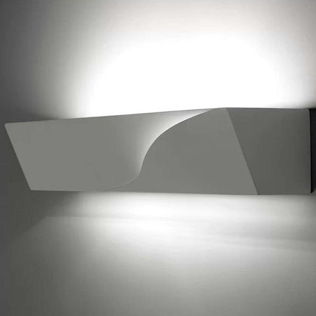 Applique-SF-PELLENE-T201-G9-LED-35.5CM-gesso-bianco-verniciabile-lampada-parete-biemissione-luce-indiretta-interno