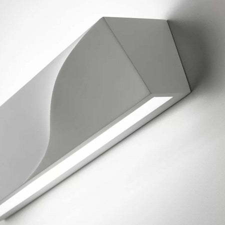 Applique-SF-PELLENE-T201-G9-LED-35.5CM-gesso-bianco-verniciabile-lampada-parete-biemissione-luce-indiretta-interno