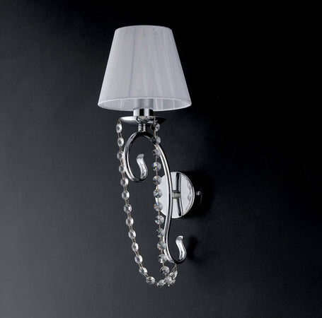 Applique-Shabby-Chic-Magda-Cromo-E-Cristallo-1-Luce-E14-Con-Paralume