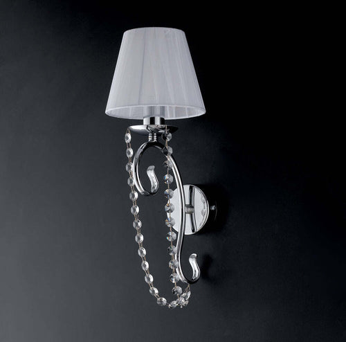 Applique-Shabby-Chic-Magda-Cromo-E-Cristallo-1-Luce-E14-Con-Paralume