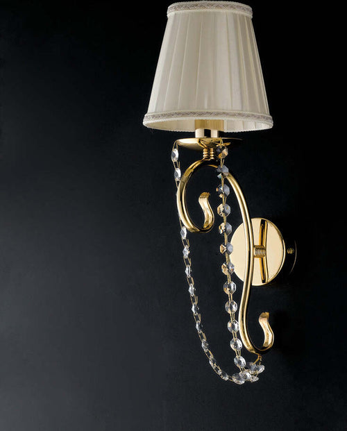 Applique-Shabby-Chic-Magda-Oro-1-Luce-E14-Con-Paralume