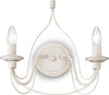 Applique-Shabby-Chic-Provenzale-Corte-Metallo-Bianco-2-Luci-E14