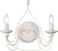 Applique-Shabby-Chic-Provenzale-Corte-Metallo-Bianco-2-Luci-E14