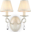 Applique-Shabby-Chicbrionia-Metallo-Beige-2-Luci-Diffusori-Vetro-Bianchi