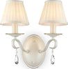 Applique-Shabby-Chicbrionia-Metallo-Beige-2-Luci-Diffusori-Vetro-Bianchi