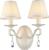 Applique-Shabby-Chicbrionia-Metallo-Beige-2-Luci-Diffusori-Vetro-Bianchi